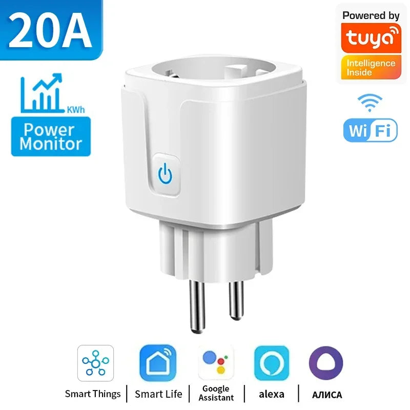 Smart Steckdose EU 16A/20A – WLAN/Zigbee 3.0, Energiezähler, App- & TNCE Tuya