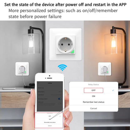 Smart Steckdose – Glasfront Weiß, Stromverbrauchsmonitor& App-Steuerung-COSWALL Tuya