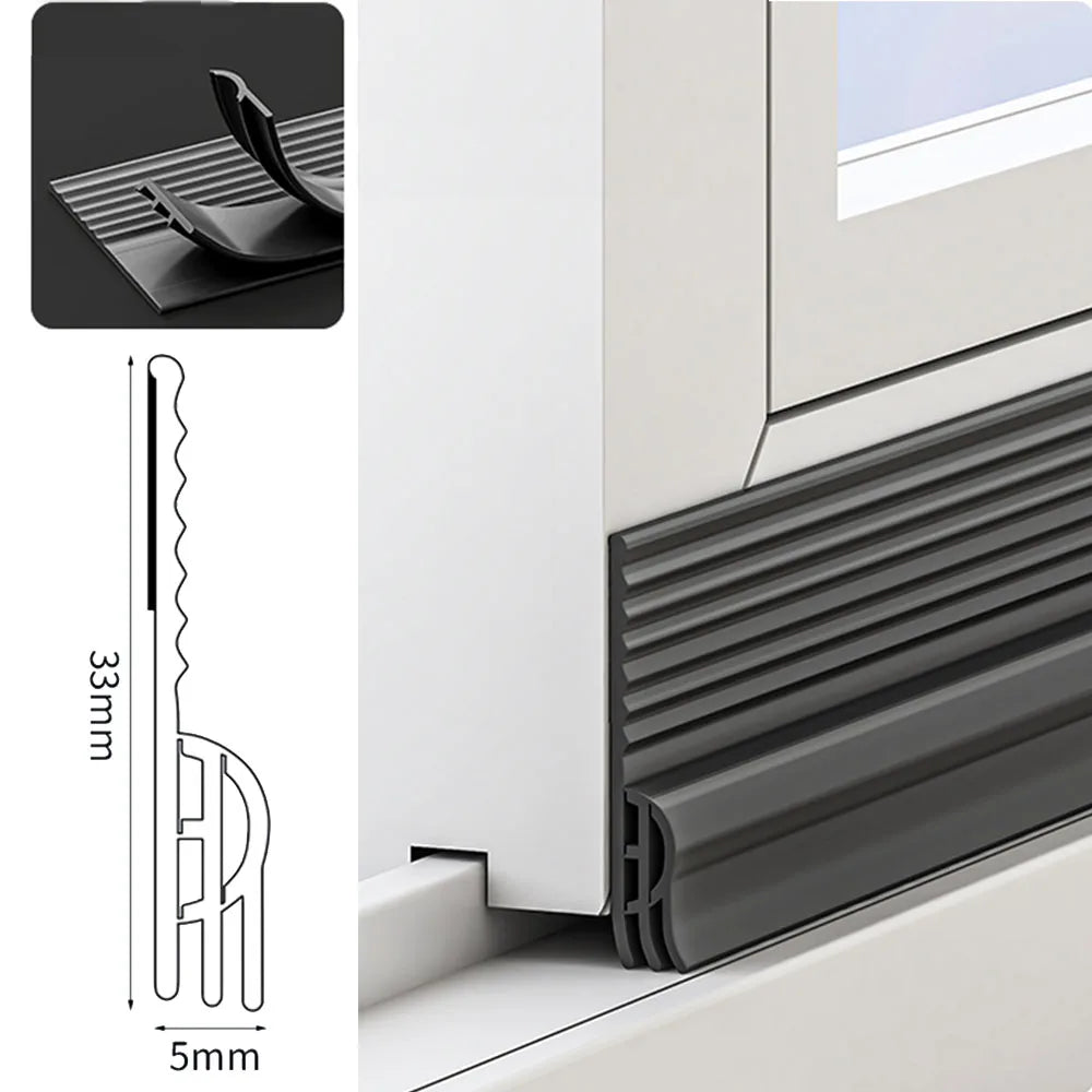 Wetterdichtungsband  – 3-lagiges Schallschutz-,Windschutz- und Kälteschutzband für Fenster & Türen