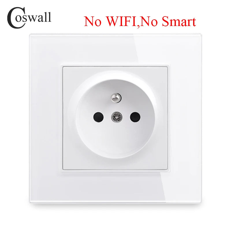 Smart Steckdose – Glasfront Weiß, Stromverbrauchsmonitor& App-Steuerung-COSWALL Tuya