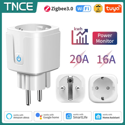 Smart Steckdose EU 16A/20A – WLAN/Zigbee 3.0, Energiezähler, App- & TNCE Tuya